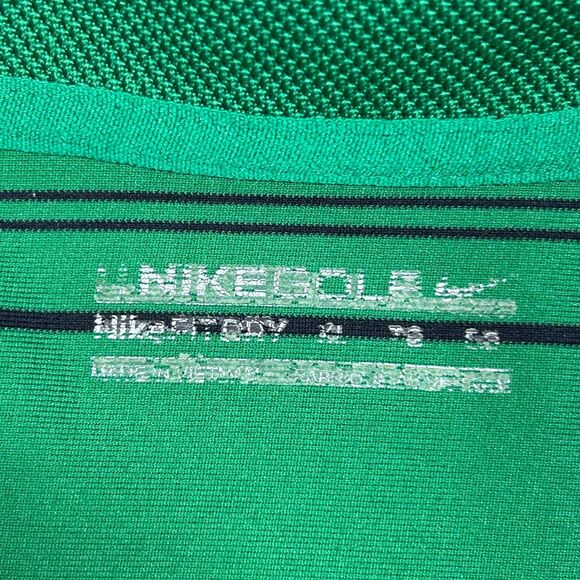 Nike Polo Shirt Men’s Extra Large Green Striped Golf Dri-Fit Performance Casual - Picture 8 of 10